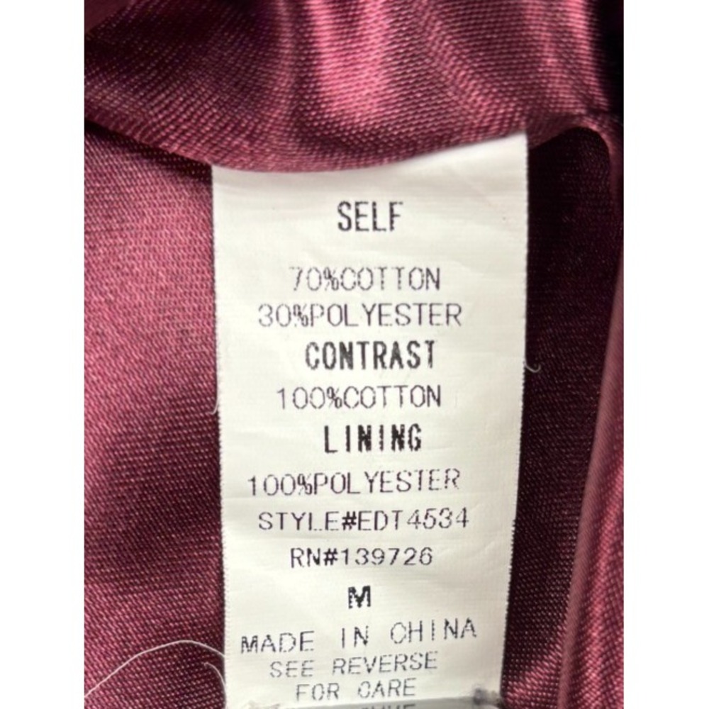 Honey Punch Quilted Stripe Vest Womens M Burgundy Cream Zip Up Puffer Lined - Picture 3 of 8
